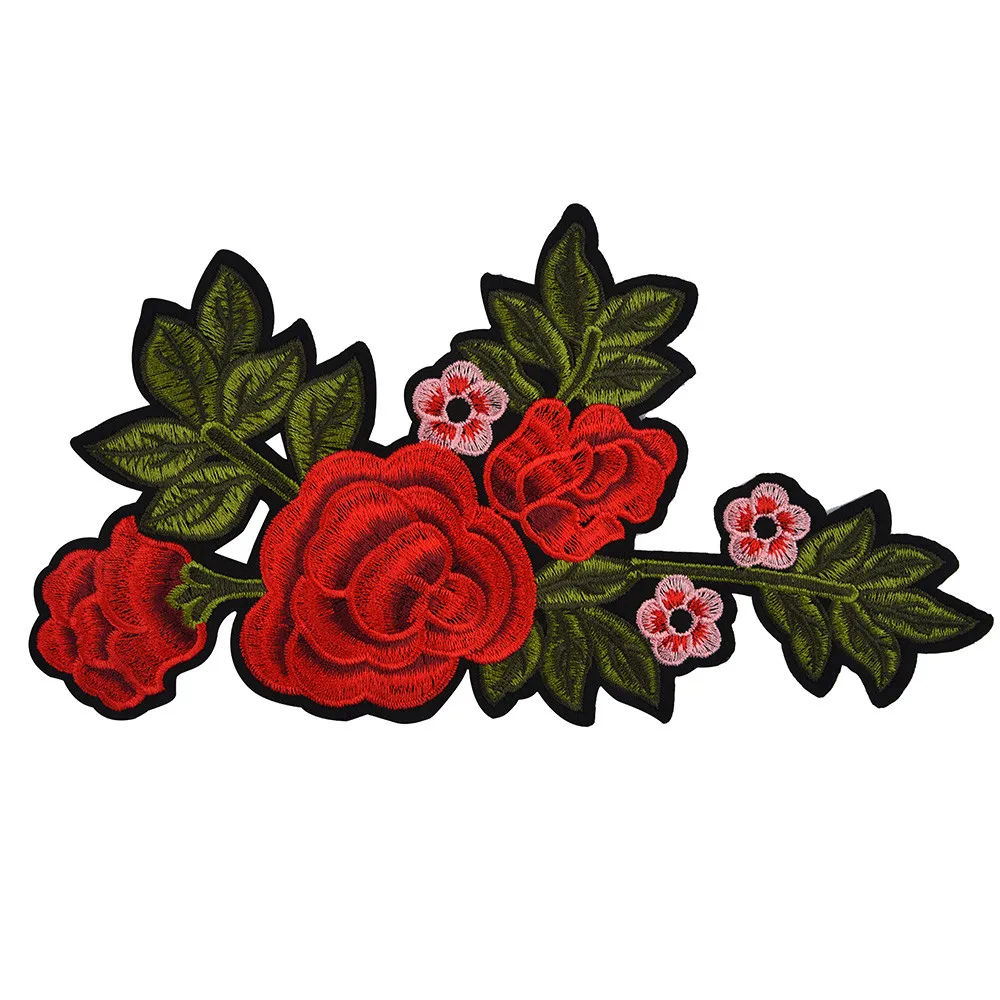 1 шт. DIY вышитая Роза цветочный воротник пришить патч стикер футболки Аппликации значок теплопередача одежда швейный патч, аксессуары