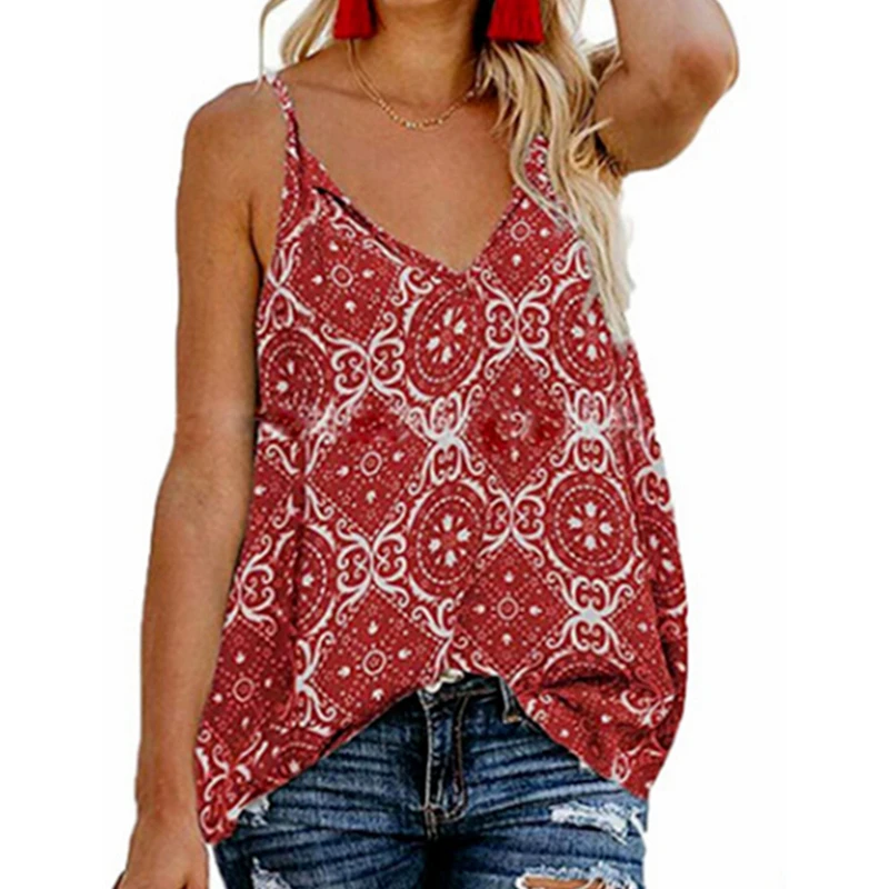 Женская майка Летние Цветочный принт майка Топ Футболка Дамы Женская футболка Топы Повседневное Топы