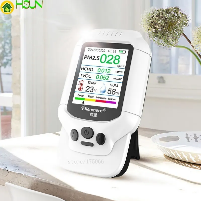

HCHO PM1.0 PM2.5 PM10 TVOC Detector Temperature Humidity Meter PM 2.5 Gas Analyzer Home Protection AQI Air Quality Monitor