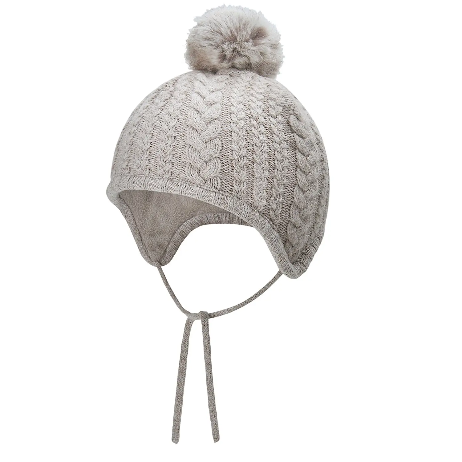 Fur Ball Baby Winter Hat for Newborn Infant Beanie Warm Girls Boys Knit