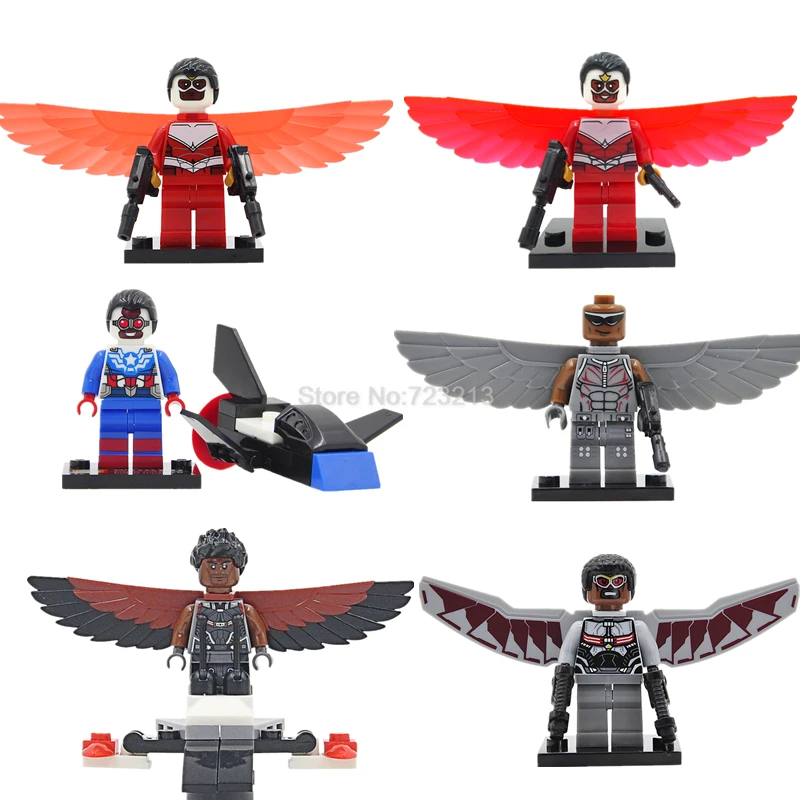 

The Falcon Marvel Super Hero Figure Sam Wilson The Avengers Captain America Building Blocks Model Bricks Toys XH040