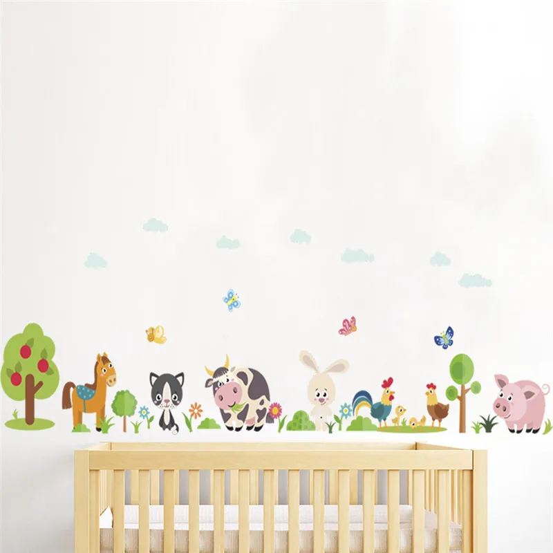 Us 2 1 26 Off Forest Animals Butterfly Owl Pig Bird Wall Sticker For Kids Rooms Wall Decal Mural Window Home Decor Living Room Bedroom Decor In Wall
