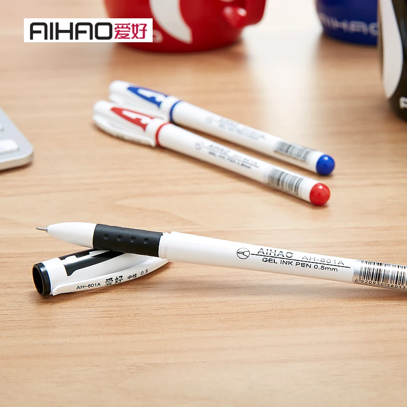 Хит! Известный бренд AIHAO 801A 0 5 мм колпачок гелевая чернильная ручка тест
