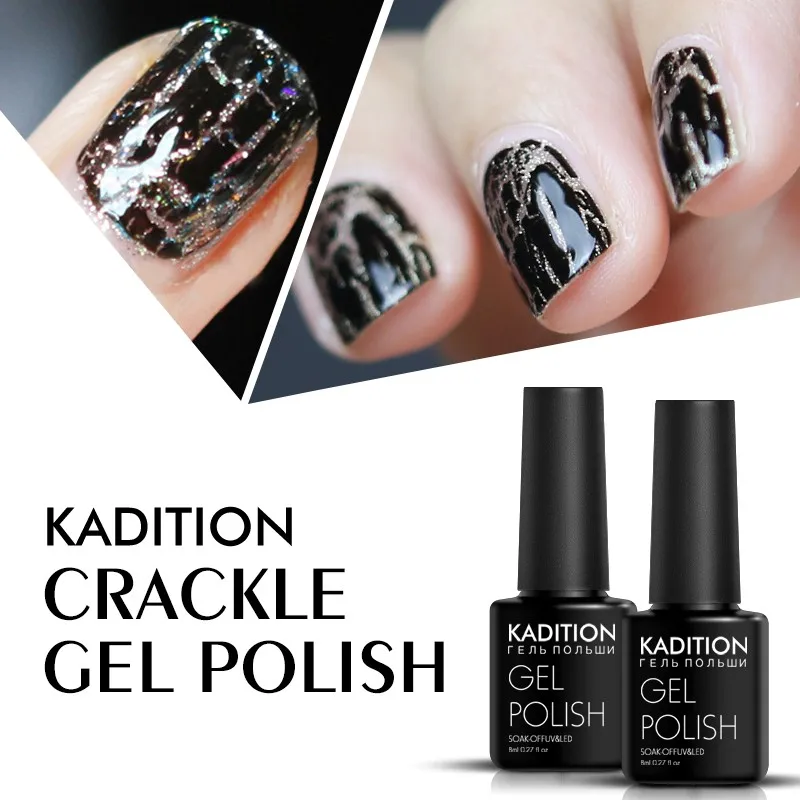 

KADITION 12 Color Lucky Gel Paint 8ml Crack Gel Nail Polish Shatter Crack UV Crackle Soak Off Gel Lacquer Cracking Gel Varnish