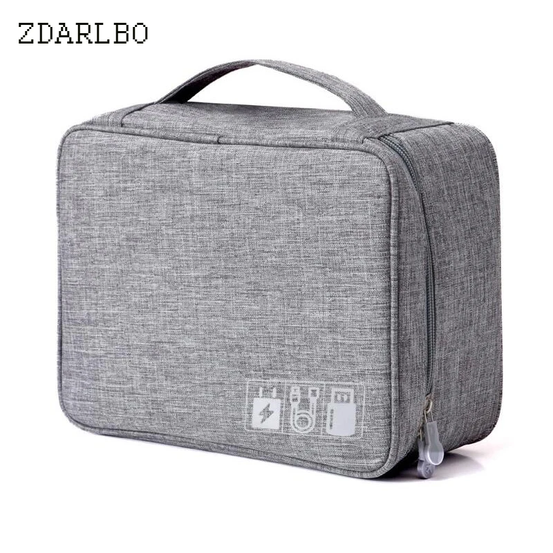 

Digital Travel Bag Cationic Polyester Data Cable Storage Bag Multi-function Electronic Accessories Organizer Pouch reistas