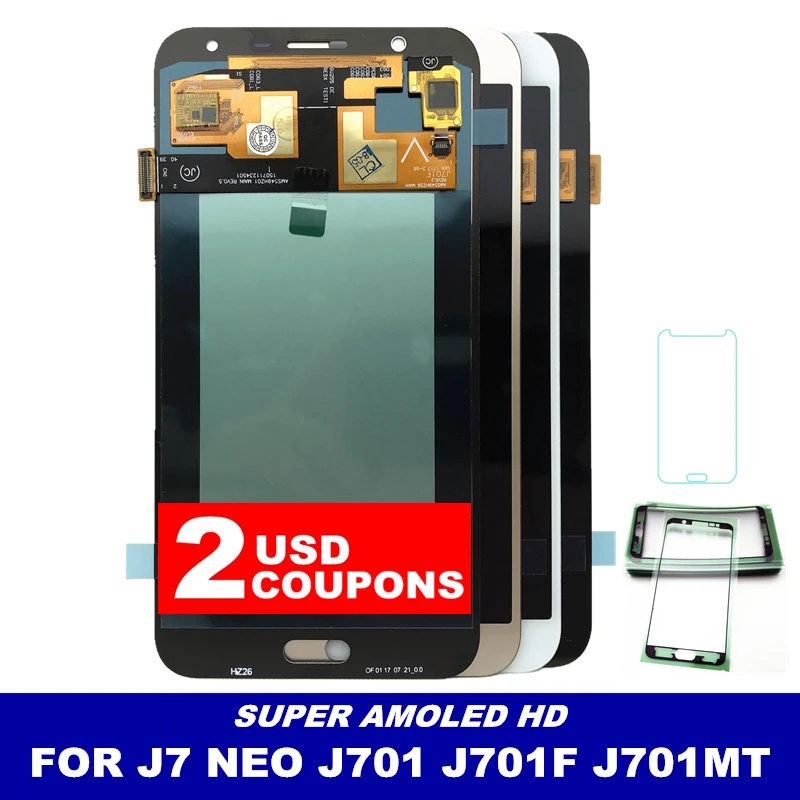 

LCDs For Samsung Galaxy J7 neo J701 J701F J701M J701MT AMOLED Phone LCD Screen Display With Touch Digitizer