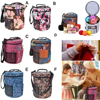 

Wire Mesh Wool Storage Bag Knitted Basket Weaving Round Basket Tool Tote Line Yarn Crochet Thread Hanging Organizer Box