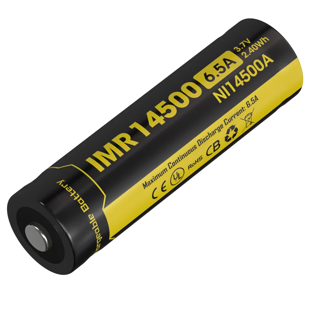 Nitecore ni14500a 650 мАч 14500 Li-Ion Перезаряжаемые IMR Батарея 3.7 В