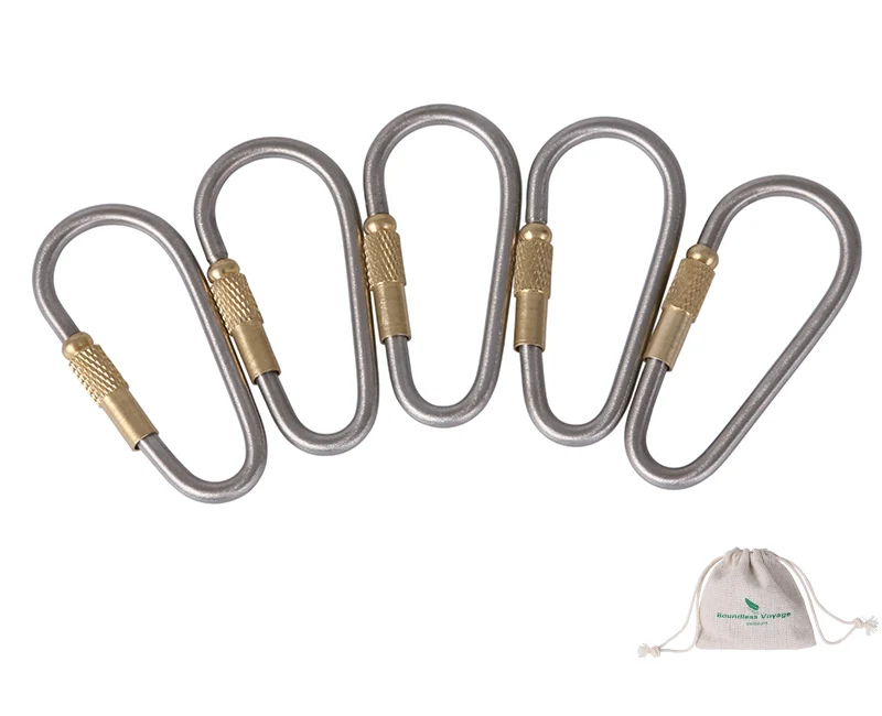 Boundless Voyage 10pcs Titanium Alloy Carabiner Outdoor Multi-function Tool Camping Hook