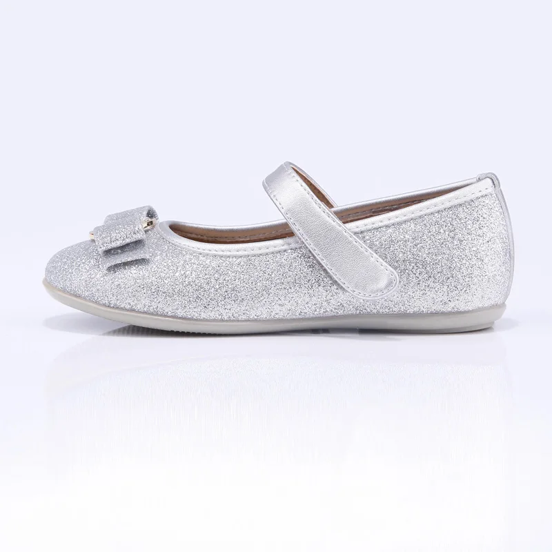 Girls Shoes Spring And Autumn Gold Silver Black Light Children's Shoes Non-slip Ballet Flats Leather Kids