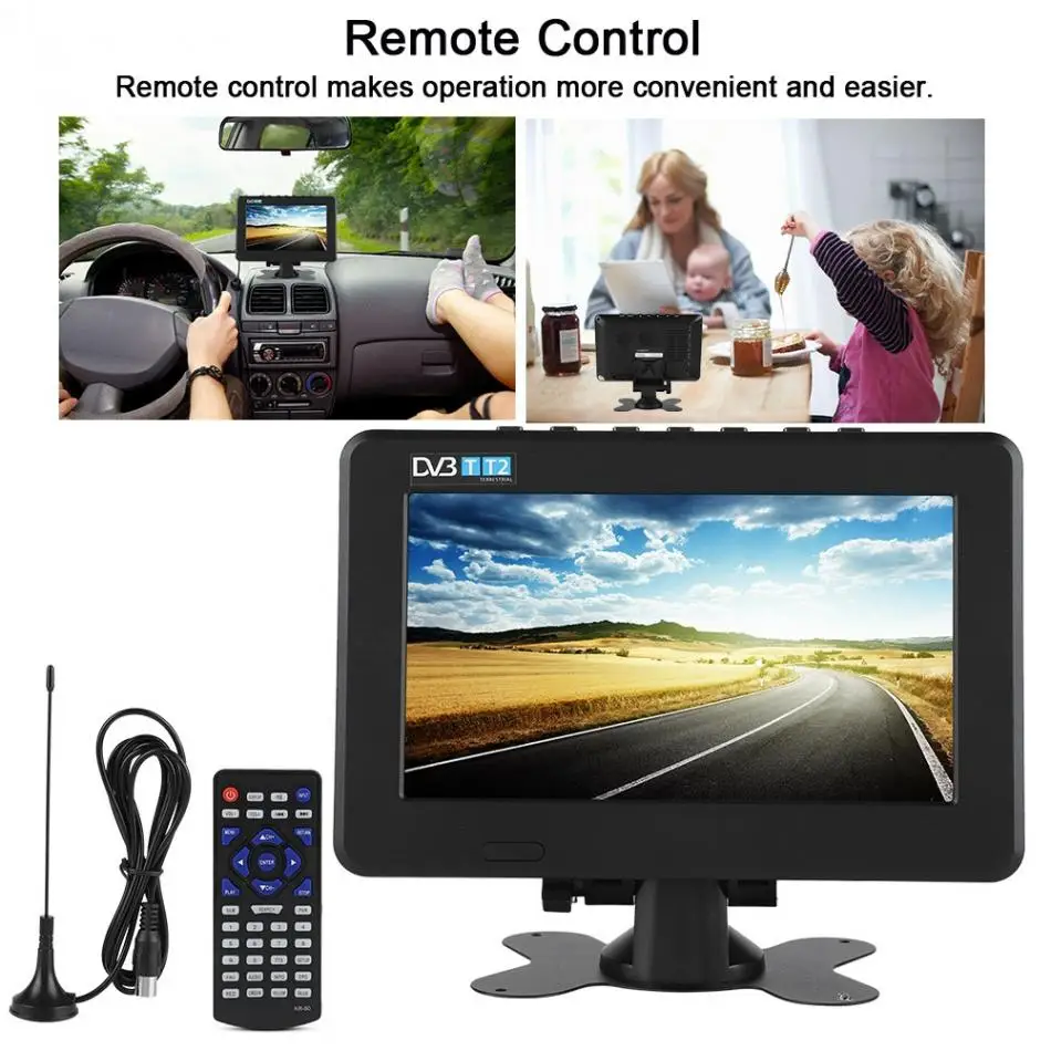 LEADSTAR 7 дюймов DVB-T2 1080P автомобильное Цифровое ТВ Высокая чувствительность 1080P портативное ТВ для аналогового/цифрового ТВ/ТВ
