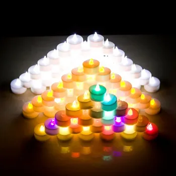 

LED Flameless Battery Operated White Yellow Multicolor Candles Lights for Birthday Home Decoration
