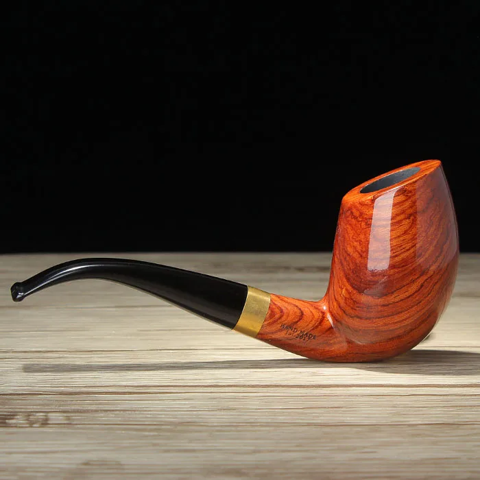 

Superior Quality Rosewood Bent Type Food-grade Plastic Mouthpiece Smoking Pipe Wooden Tobacco Pipe PW-71