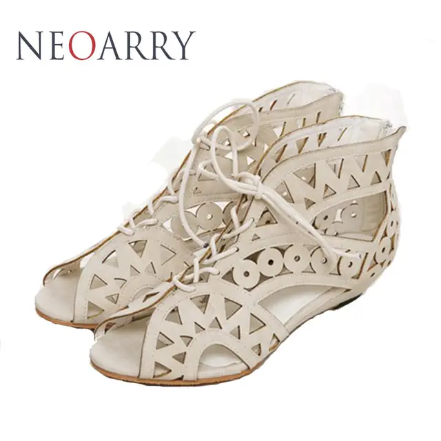 Neoarry Big Size 3143 Fashion Cutouts Lace Up Women Sandals Open Toe Low Wedges Neoarry Big Size 3143 Fashion Cutouts Lace Up Women Sandals Open Toe Low Wedges