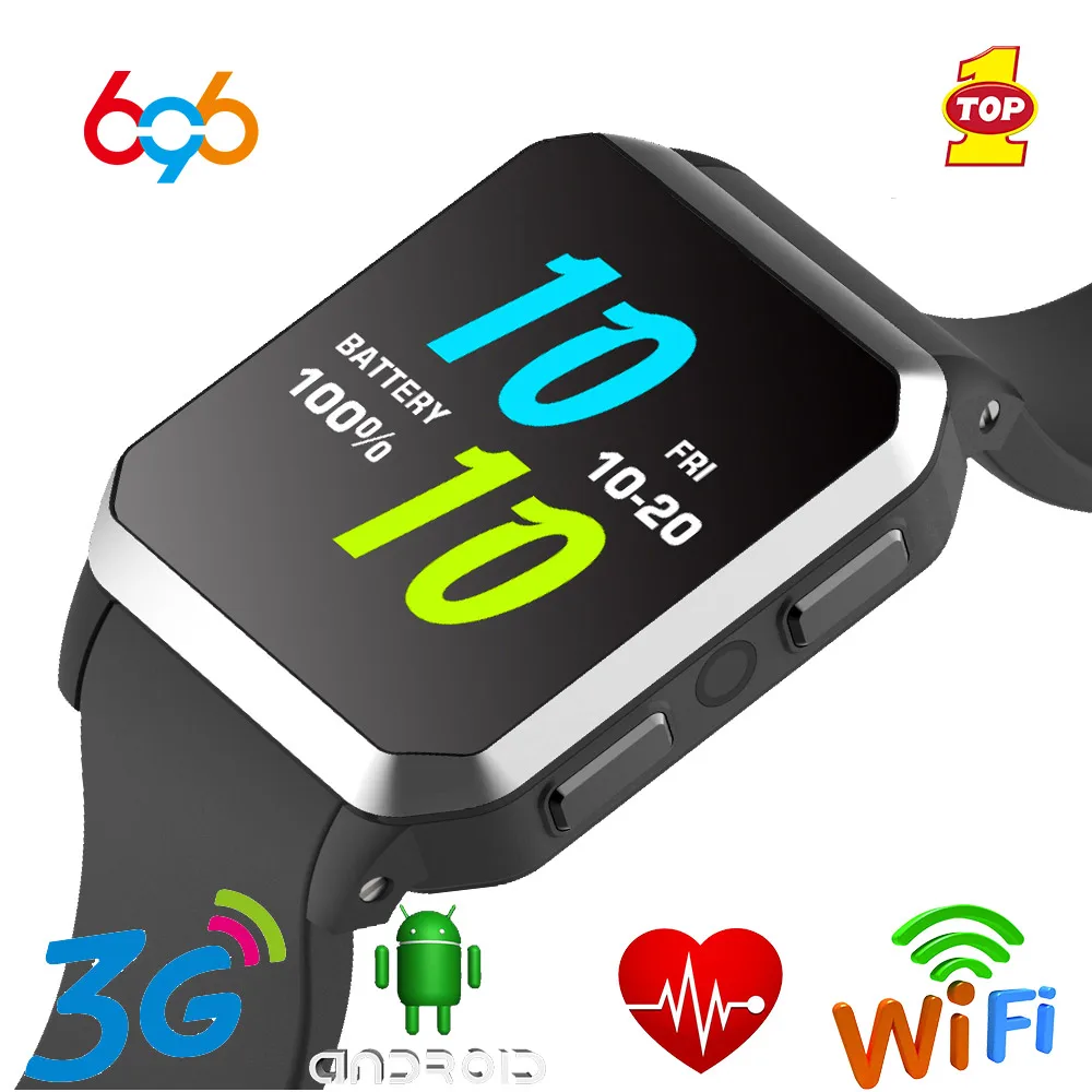

696 Smart Bracelet KW06 Heart Rate Monitor Bluetooth Alarm Clock GPS Watch Android Mobile Phone SIM Sports Watch