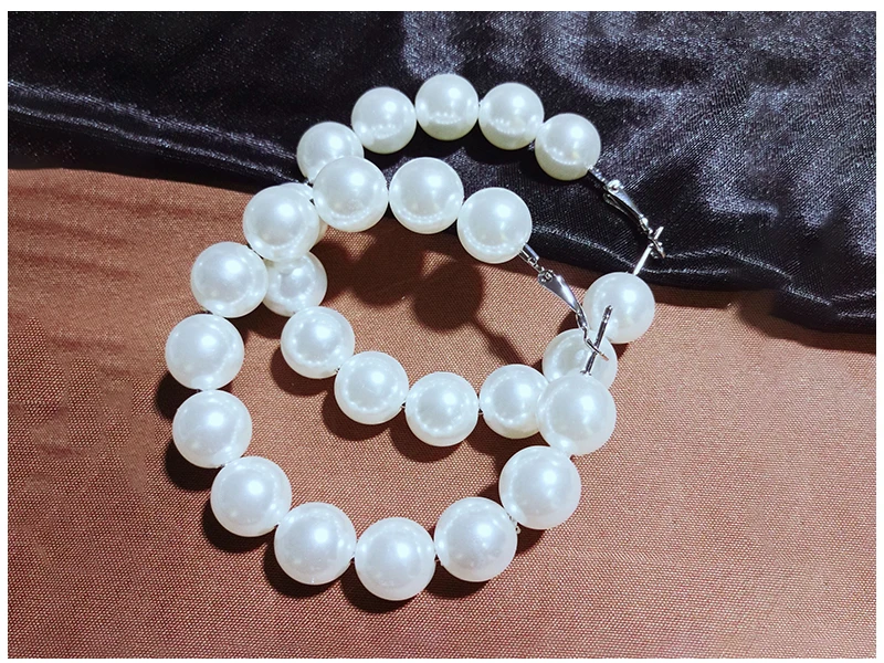 Pearl Hoops Earrings  (2)