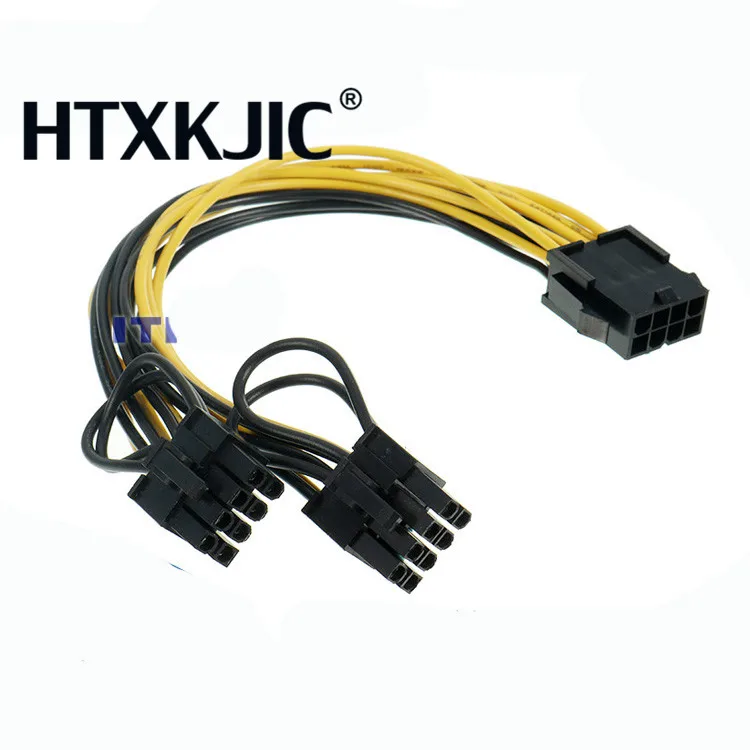 100 шт. процессор 8 pin женский двойной PCI-E PCI Express 8pin (6 + 2 pin) Мужской кабель питания провода для видеокарты