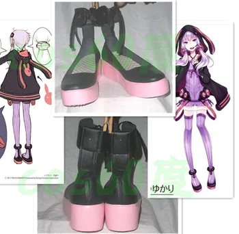 

Vocaloid 3 Yuzuki Yukari black pink Cosplay Shoes S008
