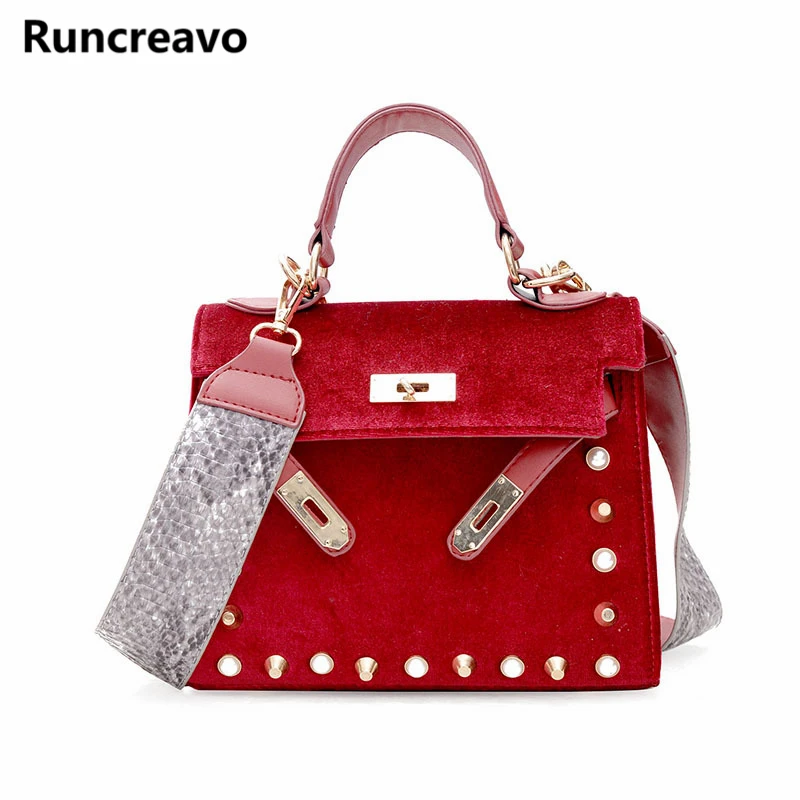

2018 Brand Luxury Handbags Women Bags Designer Velour Rivet Messenger Bags Shoulder Crossbody Bags For Women bolsa feminina