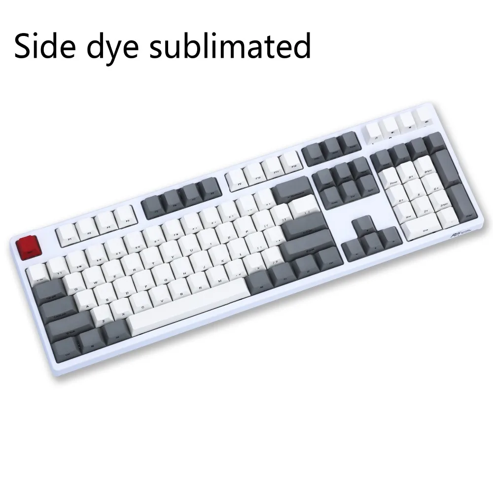 

Gray/White side dye sublimated 108 keys mechanical keyboard PBT keycap cherry profile For Cherry/Filcos/Ikbc Only sell keycaps