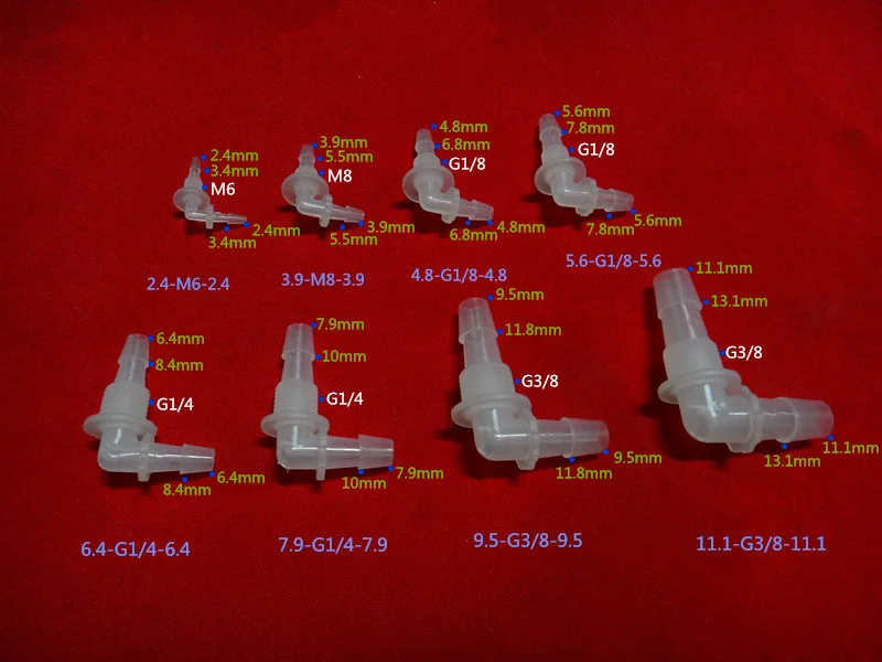 Пластик садовый шланг разъем 7.9-G1/4-7.9 мм Пластик локоть