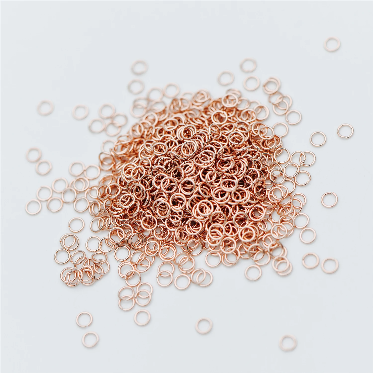 

200pcs Rose Gold plated 304 Stainless Steel Open Jump Rings, Tiny Split Rings for Thin Chains (#GB-613)