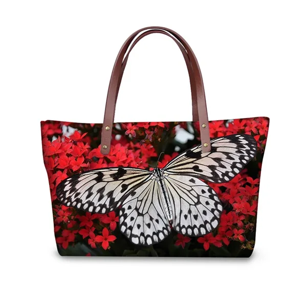 Instantarts забавные животные бабочка печать Для женщин Большой Tote Сумки модная женская пляжная сумка Брендовая Дизайнерская обувь Сумки для покупок - Цвет: CC4241AL