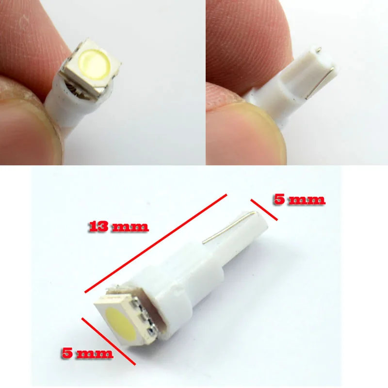 Светодиодные лампы AutoEC 1000X T5 37 58 70 73 74 1 smd 5050 для приборной панели белые красные