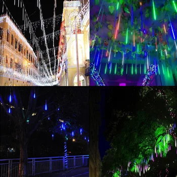 

Multi-Color 30CM Meteor Shower Rain Tubes AC100-240V LED Christmas Lights Wedding Party Garden Xmas String Light Outdoor 8 Tubes