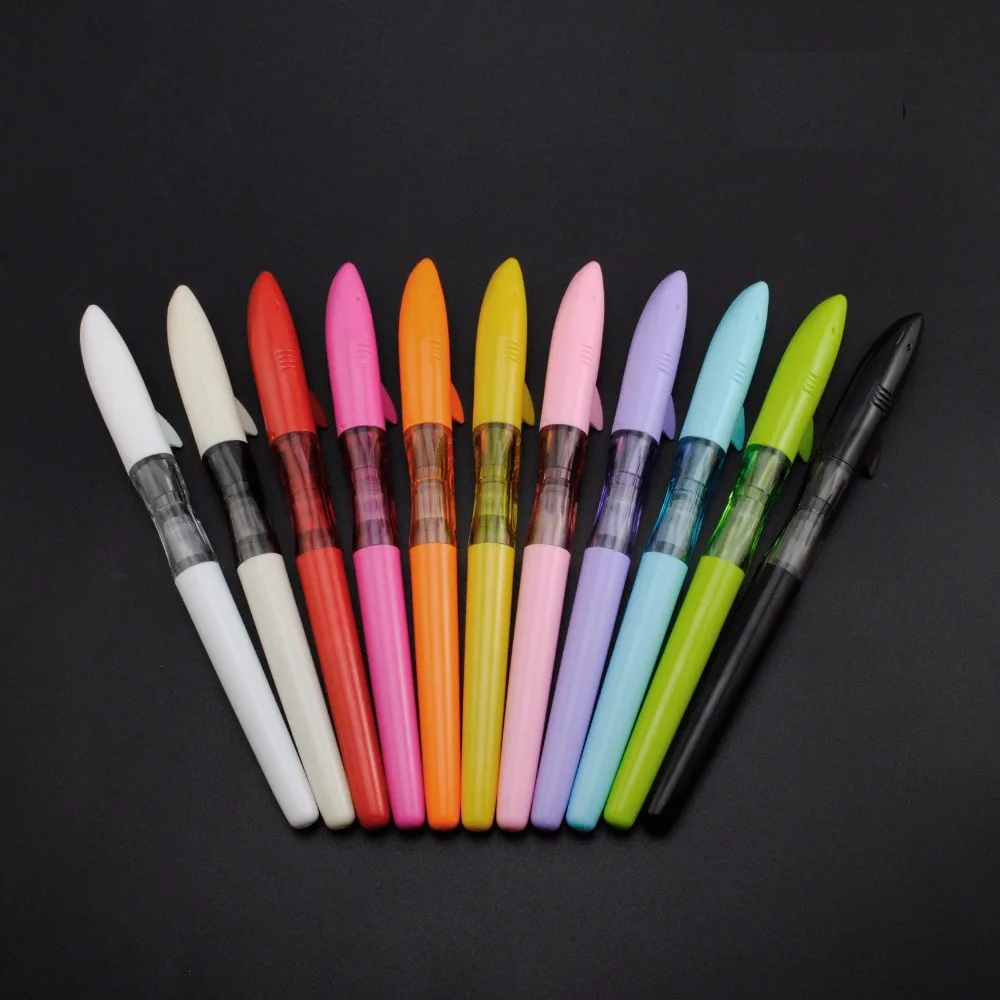 

Jinhao shark fountain pen Colorful body 0.5mm metal tip pens for student writing Stationery items Office School supplies CB739