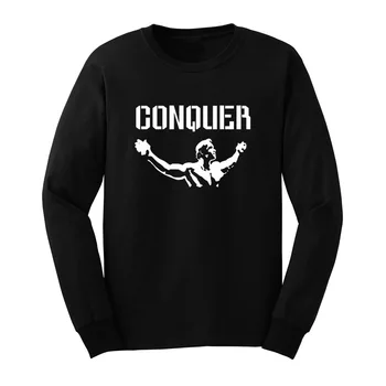 

Loo Show Mens Conquer Pose Long Sleeve T-Shirts Casual Men Tee