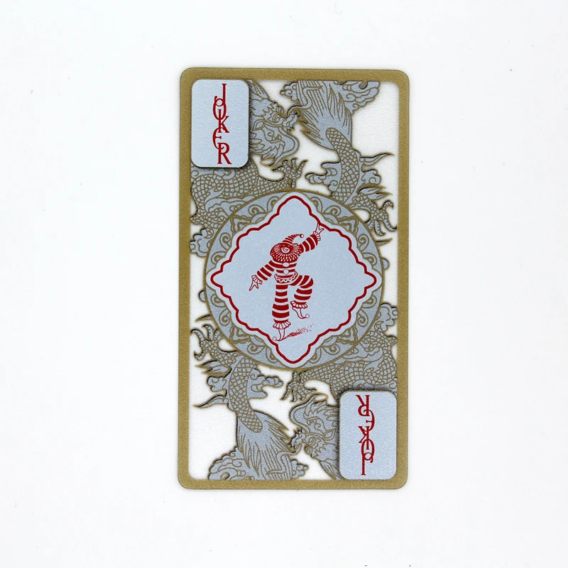 Высокое качество пластик ПВХ покер водонепроницаемый прозрачный золотой край Дракон узор игральные карты креативный подарок покер