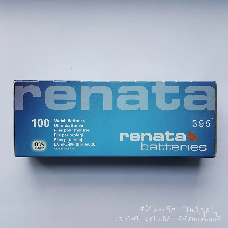 100 шт. Рената оксида серебра часы Батарея 395 SR927SW 927 1,55 V бренд renata 395 renata 927 Батарея