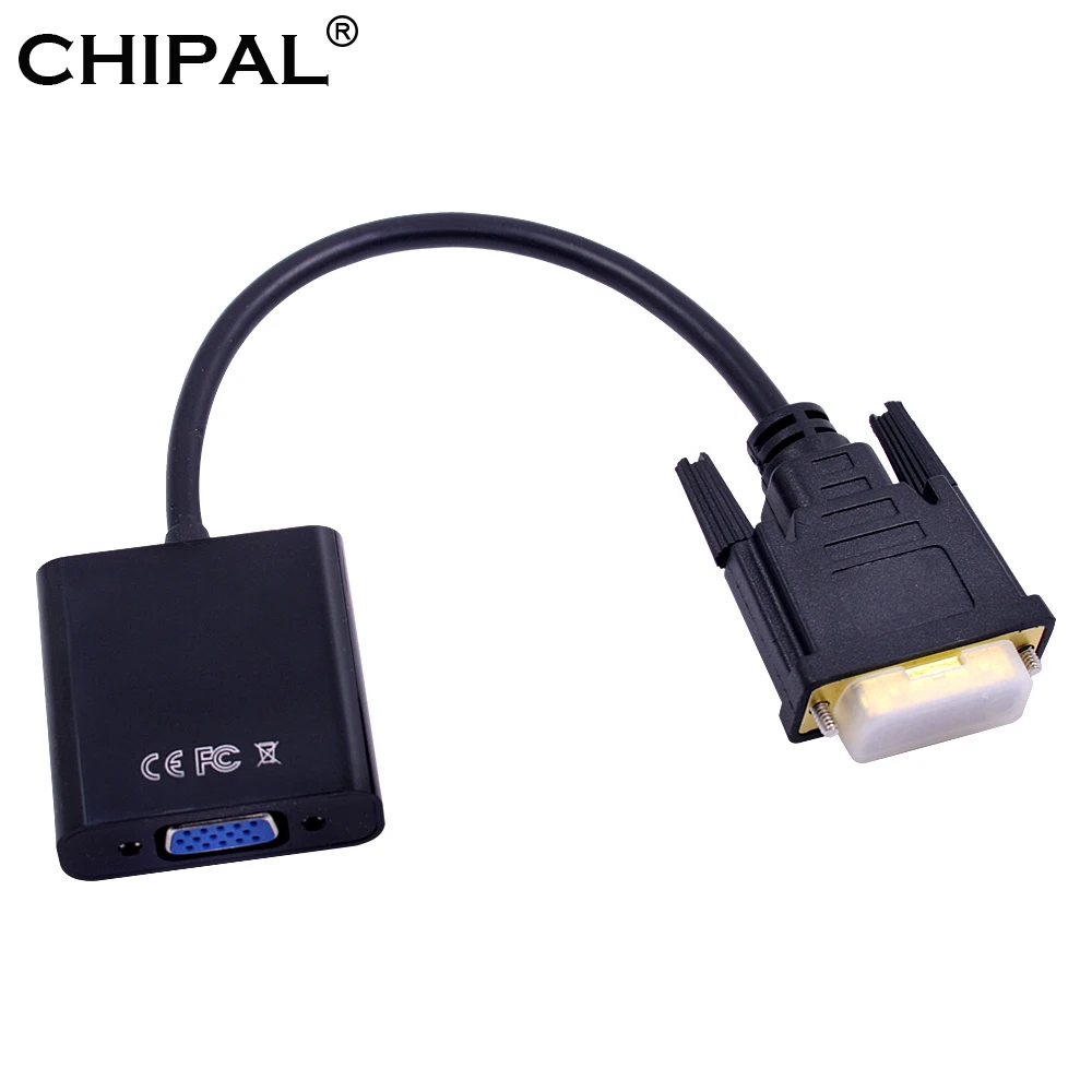CHIPAL HD 1080P DVI-D к VGA Кабель-адаптер 24+ 1 25 Pin DVI штекер к VGA Женский HDTV конвертер для ПК компьютер монитор дисплей