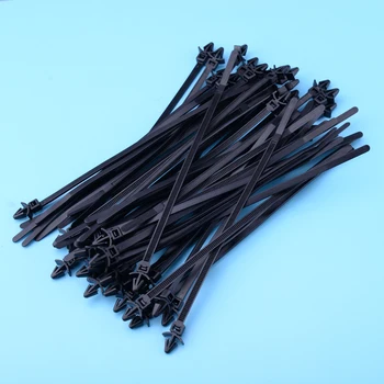 

50pcs Auto Car Nylon Cable Strap Push Mount Wire Tie Retainer Clip Clamp Automotive 200mm