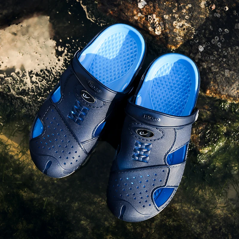 Classic Slip On Garden Shoes Men Quick Drying Summer Beach Slipper Hollow Flip Flop Outdoor Sandals Diano Gardening shoes | Спорт и