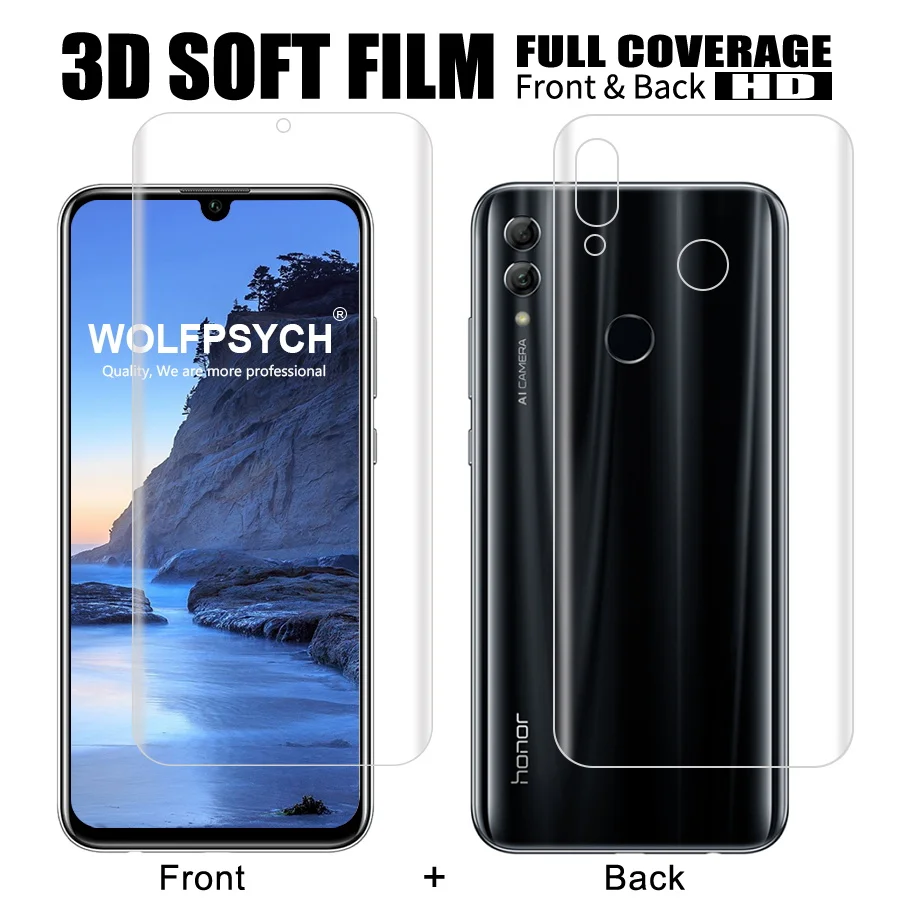 

Front + Back Soft Film For Huawei Honor note 10 Lite Screen Full Cover Protector For Honor 10 Silicone Hydrogel Sticker