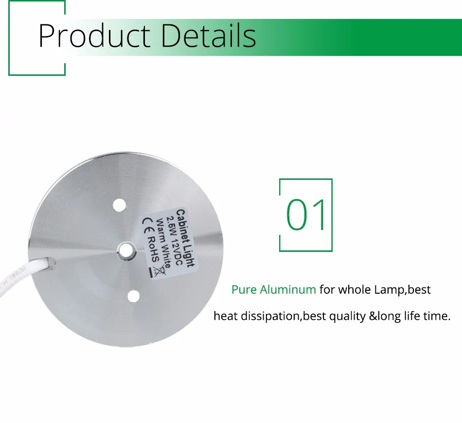 Under Cabinet Lights LED Puck Light Kitchen Round 12V Counter Shelf LED Closet Cupboard Showcase Drawer Wardrobe Indoor Lighting (12)