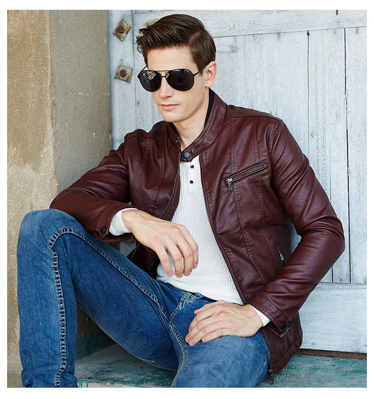 MRMT, брендовые весенне-осенние мужские куртки с воротником, чистый цвет, тонкая мужская кожаная куртка из искусственной кожи, мужская одежда