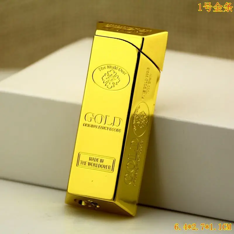 

Flame Bullion Gold Brick Originality Personality Metal Electronics Flame Lighter