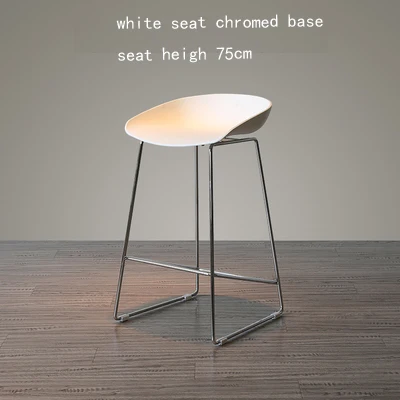 Модный дизайн пластиковый и Металлический Стальной барный стул современный дизайн высота сиденья 65 см 75 см кухонный стул - Цвет: Светло-серый
