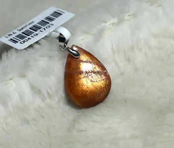 

High Quality Flash Good Light Natural Genuine Orange Gold Sunstone Pendant 00419