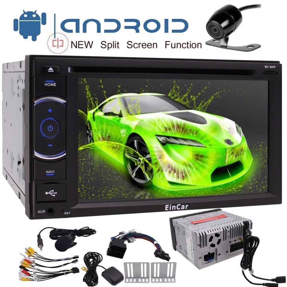 

Android 7.1 Car Stereo 2 Din DVD Player 1GB RAM with Navigation WiFi Mirror Link support Android Auto Fastboot Backup Camera USB