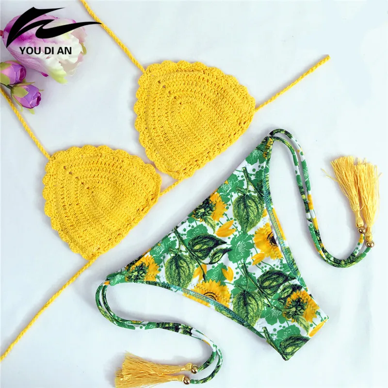 summer Swimwear hot sale beach Knitted Bathing Suit Handmade bikinis