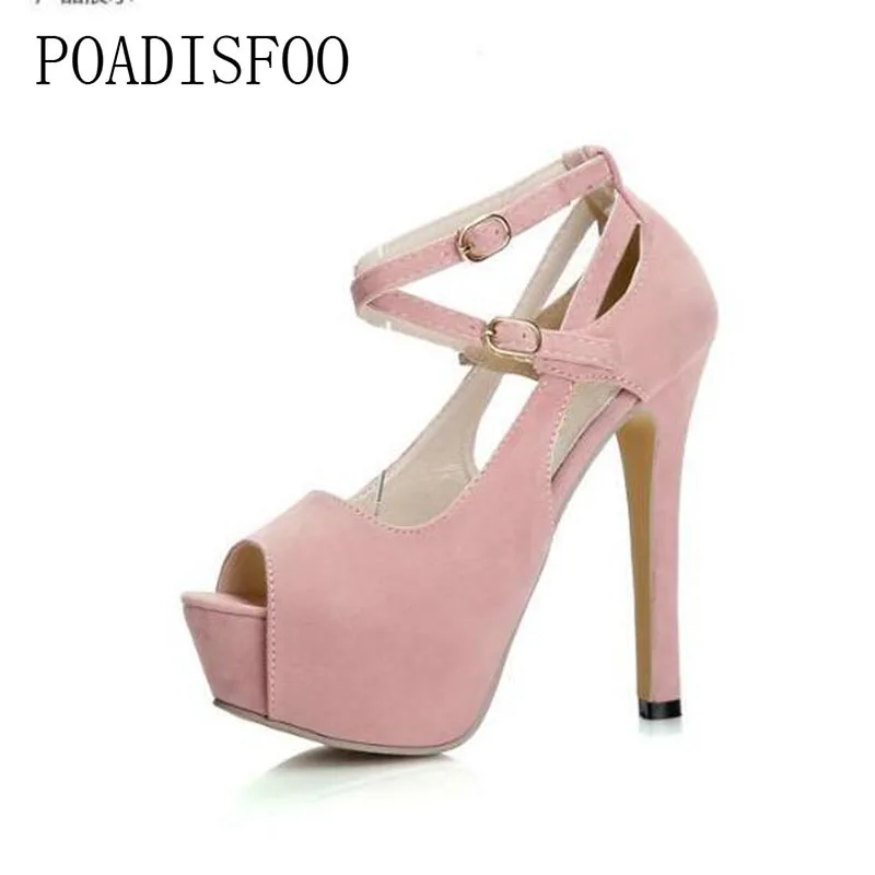 

LTARTA sexy fish toe sandals summer high with 14CM waterproof Taiwan fish head sandals fashion buckle with thin shoes.XL-14