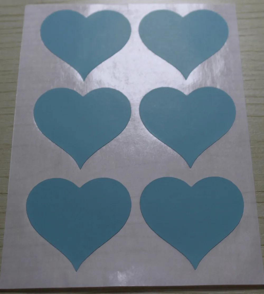 

3.8cm Heart Sticker Seals Baby Blue - Light blue love heart sticker