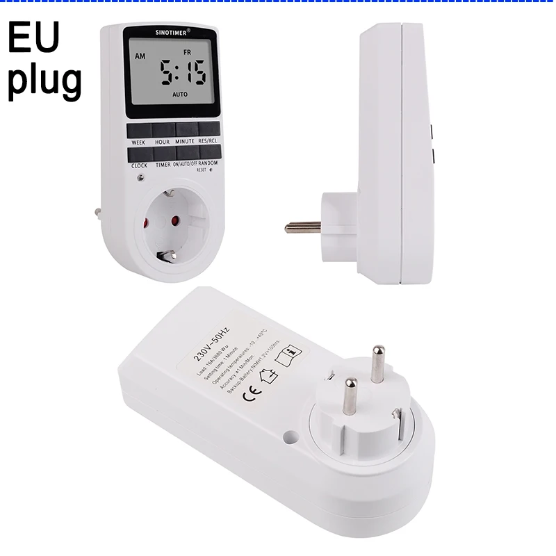 Programmable Digital Timer Switch Socket AC Electric Power UK Plug Timeswitch