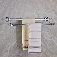 Chrome with Crystal Wall Mount Towel Bar Bathroom Double Towel Rack Brass Towel Rail
