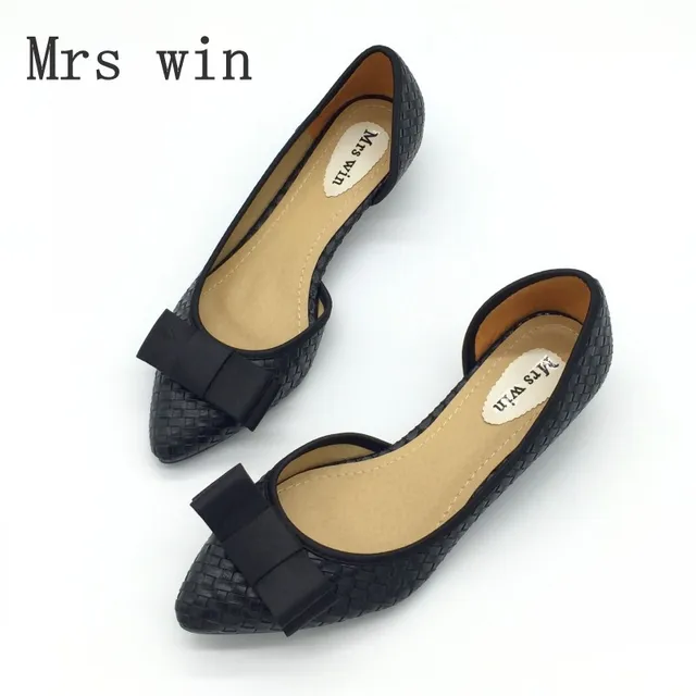 2016 Fashion Two-Piece Low Heels Pumps Sexy Women Pointed Toe Spike Heels Shoes Bowtie Slip On Ladies Single Shoes Females Shoes