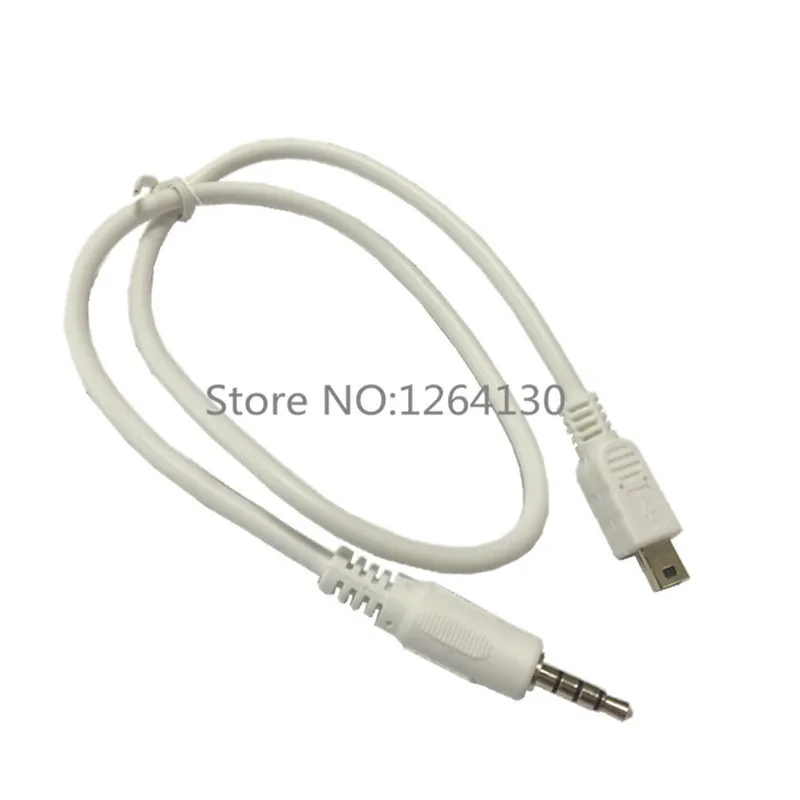 3.5mm Car Hifi AUX Audio Mini USB Cable Cord White For MP3/4 Mini USB Device